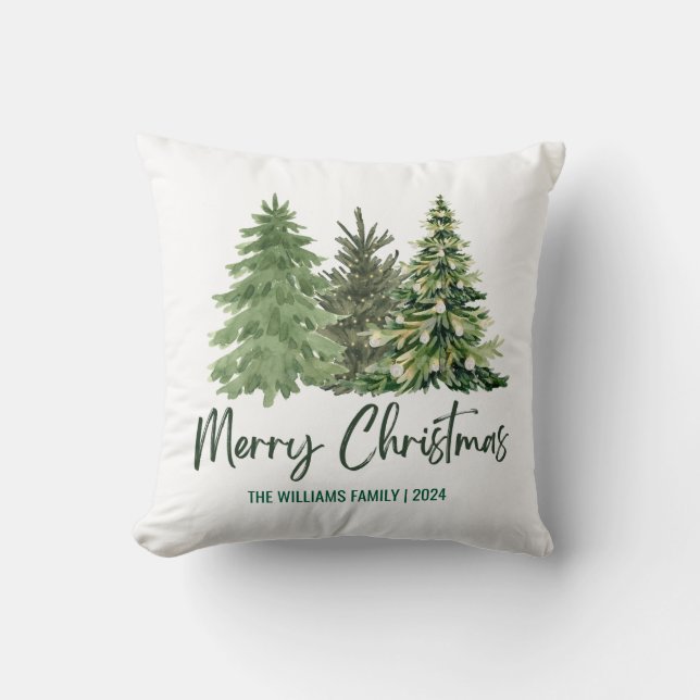 Cojín Decorativo Feliz Navidad y árbol | NAVIDAD (Anverso)