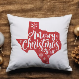 Cojín Decorativo Feliz Navidad y estado de Texas