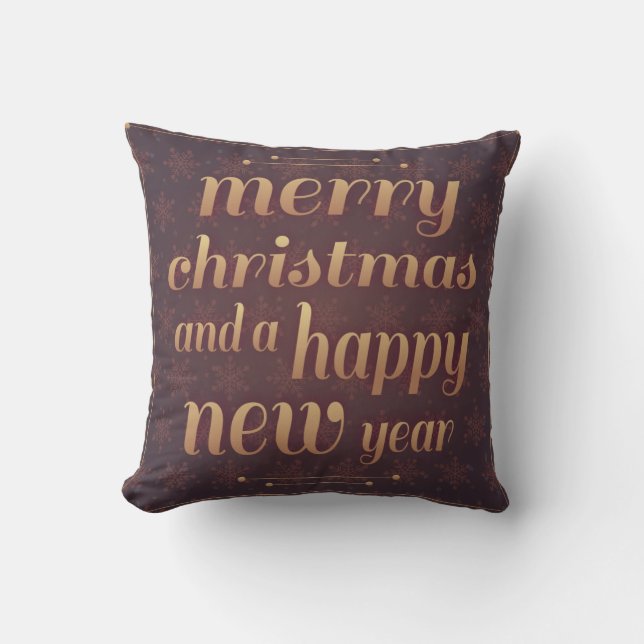 Cojín Decorativo Feliz Navidad y Feliz Año Nuevo (Anverso)
