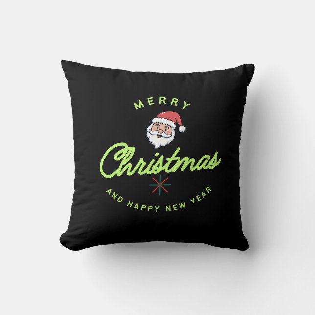 Cojín Decorativo Feliz Navidad y Feliz Año Nuevo (Anverso)
