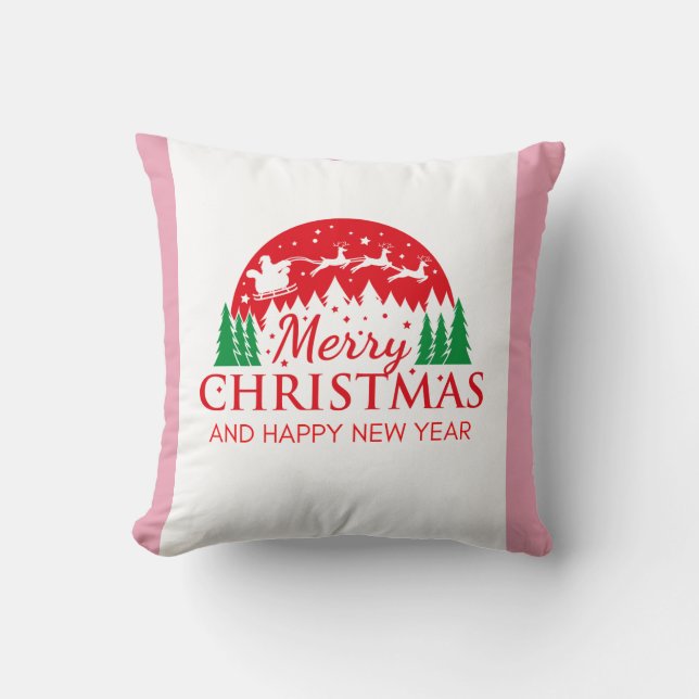 Cojín Decorativo Feliz Navidad Y Feliz Año Nuevo (Anverso)