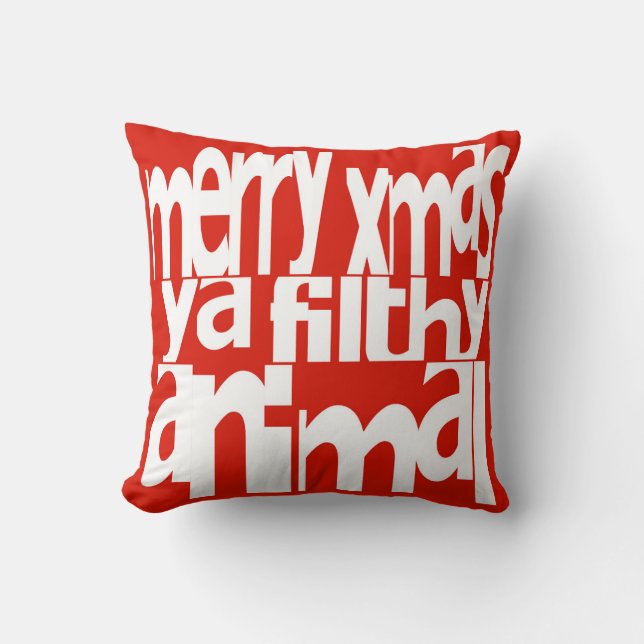 Cojín Decorativo Feliz Navidad ya Filthy Animal Pillow (Anverso)