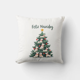 Cojín Decorativo Feliz Navidog Camiseta de Navidad Perro, Divertido