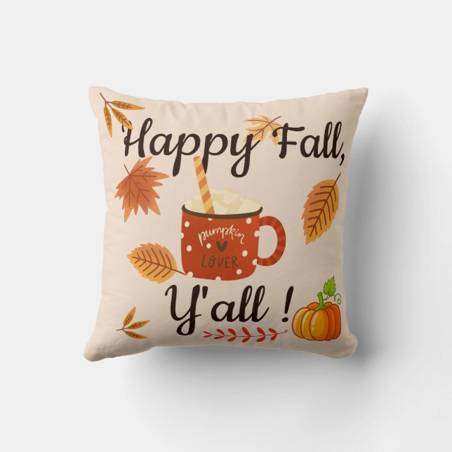Cojín Decorativo Feliz Otoño, a todos! (Reverso)