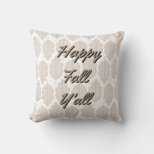 Cojín Decorativo Feliz Otoño a Todos - Hojas de Otoño Beige