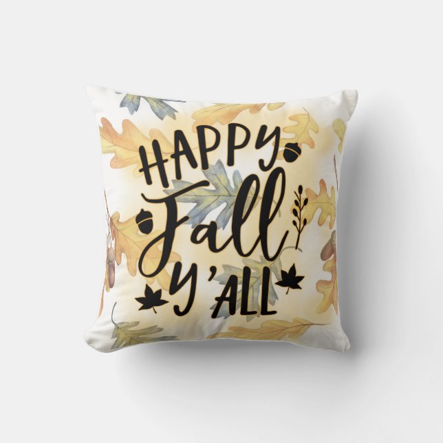 Cojín Decorativo Feliz otoño y las hojas del otoño (Anverso)