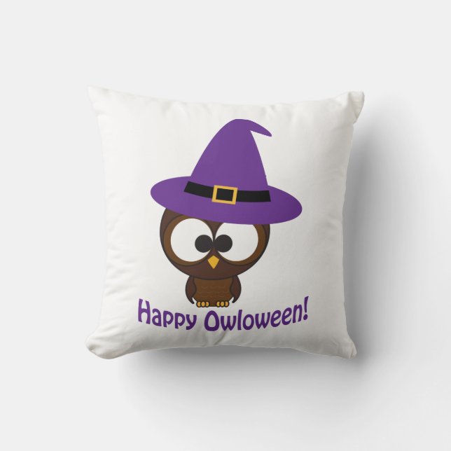 Cojín Decorativo Feliz Owloween (Anverso)