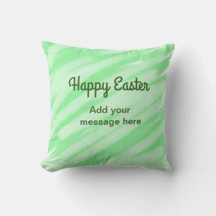Cojín Decorativo Feliz Pascua agua verde agregar mensaje pastel t