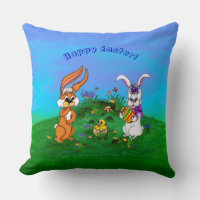¡Feliz Pascua! Conejo con conejo y pollo