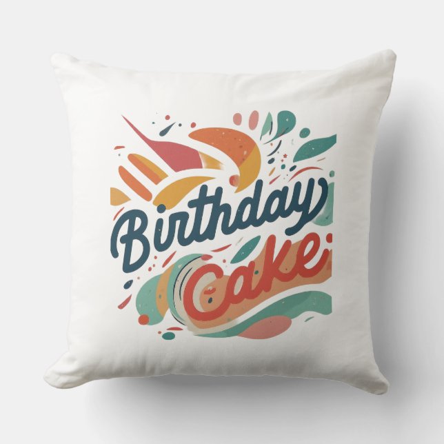 Cojín Decorativo Feliz pastel de cumpleaños 20x20 (Anverso)