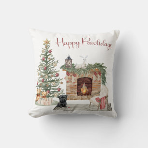 Cojín Decorativo Feliz Pawlidays Diseño de Perro - Affenpinscher