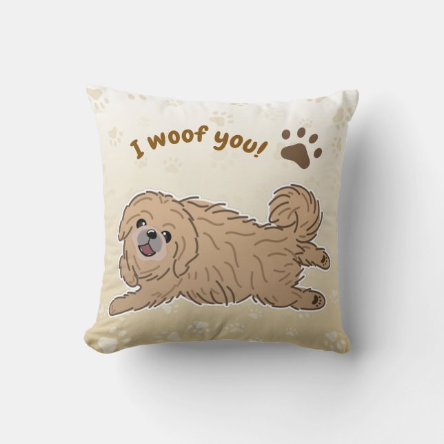 Cojín Decorativo Feliz Perro Pekín, amante de ti (Anverso)