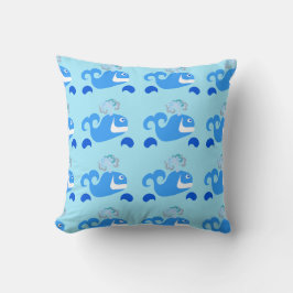 Cojín Decorativo Feliz Personalizado de ballenas patrón animal oceá