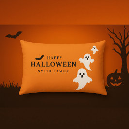 Cojín Decorativo Feliz Personalizado de Halloween Nombre de familia