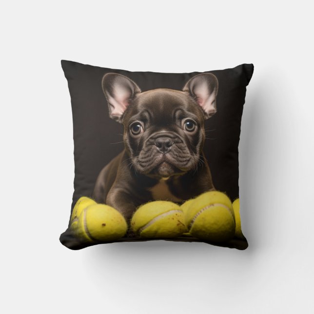 Cojín Decorativo 🐕 Feliz Pinscher Puppy Pillow Tennis (Anverso)