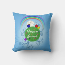 Cojín Decorativo Feliz planeta colorido de Pascua