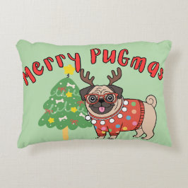 Cojín Decorativo Feliz PUGnavidad