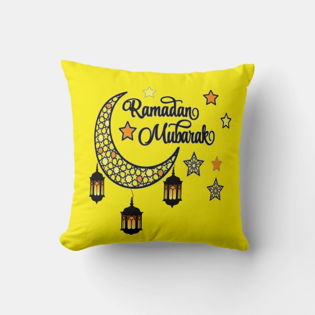 Cojín Decorativo Feliz Ramadán Kareem Y Eid Mubarak 2024 (Anverso)