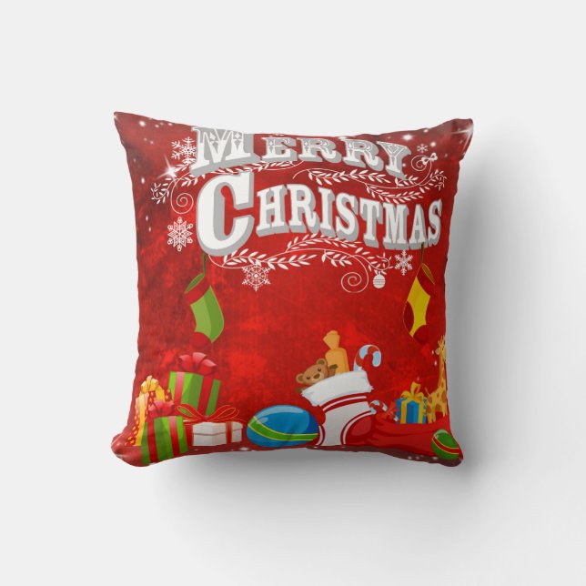 Cojín Decorativo Feliz Regalos de Navidad Pillow (Anverso)