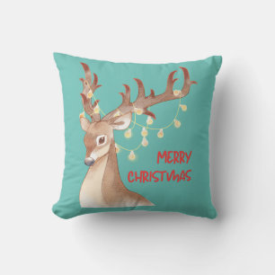 Cojín Decorativo Feliz reno navideño