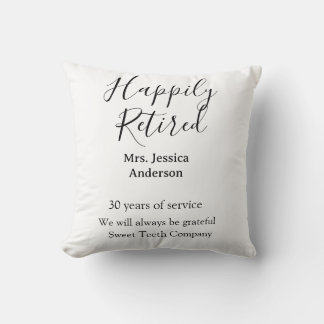 Cojín Decorativo Feliz retiro añadir nombre años de servicio jubila