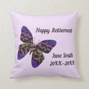 Cojín Decorativo Feliz retiro Empleado Keepsake Vivid Butterfly
