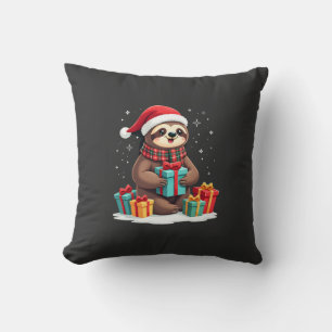 Cojín Decorativo Feliz Slothmas perezoso de Navidad gorro de Santa