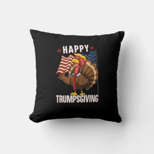 Cojín Decorativo Feliz Trump, divertido día de gracias a Turquía