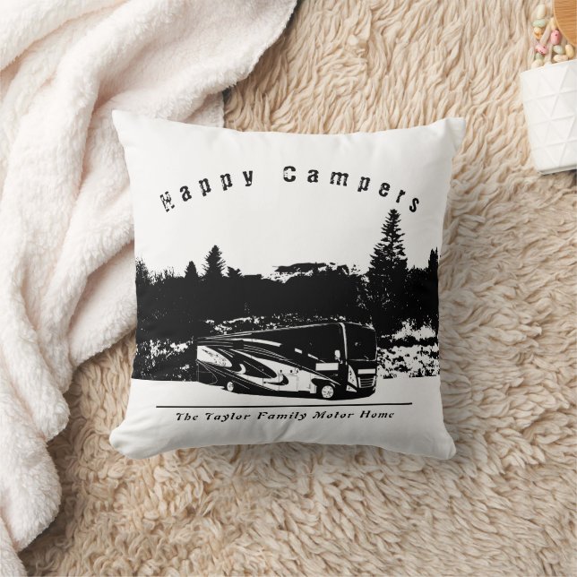 Cojín Decorativo Feliz viaje RV de Camper (Manta)