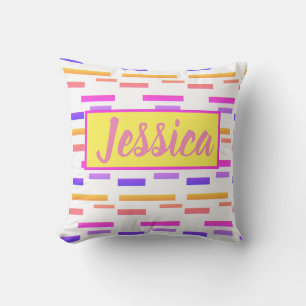 Cojín Decorativo Feliz Vibes Jessicca Añadir tu nombre Pillow Cushi