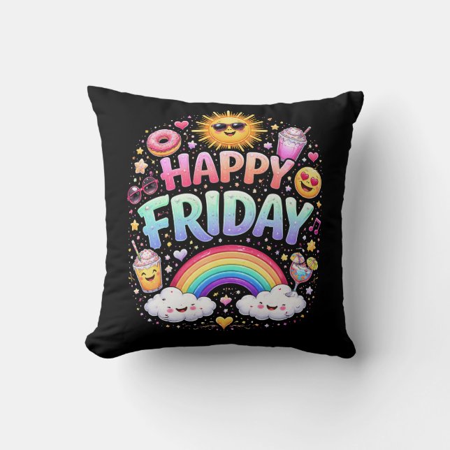 Cojín Decorativo Feliz viernes (Anverso)