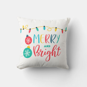 Cojín Decorativo Feliz y brillante con una cadena de luces