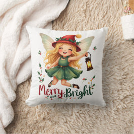 Cojín Decorativo Feliz y brillante, Feliz Navidad