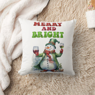 Cojín Decorativo Feliz y brillante Snowman