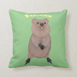 Cojín Decorativo Feliz y lindo diseño de personalizados de quokka