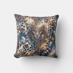 Cojín Decorativo Femenino Opal Impreso Leopardo Elegante