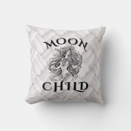 Cojín Decorativo Feminina Divina De La Corona Floral De La Luna