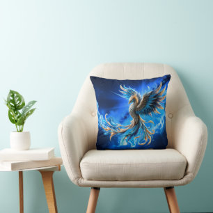 Cojín Decorativo Fénix del Amanecer Zafiro