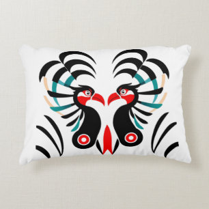 Cojín Decorativo Fénix Espiritual Tribal Gemela – Abstracto Simétri