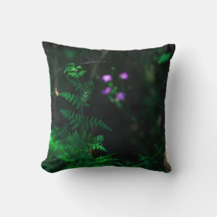Cojín Decorativo Fern de las flores silvestres de los bosques de ag