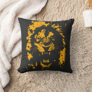 Cojín Decorativo Feroz arte de salpicar leones