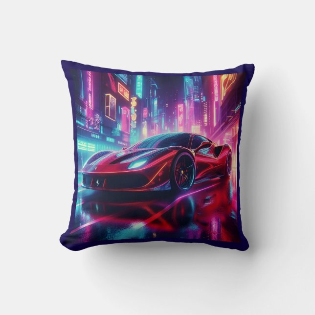 Cojín Decorativo ferrari neon (Anverso)