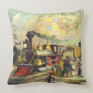 Cojín Decorativo Ferrocarril central 1882 de Illinois
