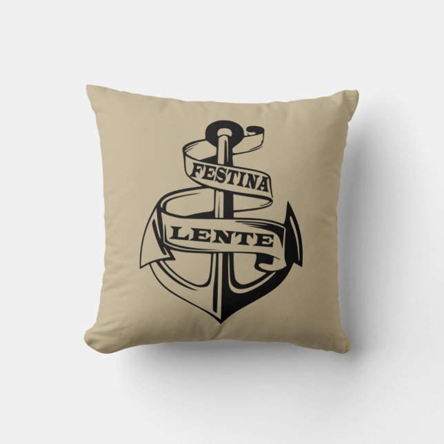 Cojín Decorativo Festina lente (Anverso)