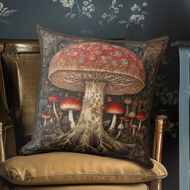 Cojín Decorativo Festival Botánico Rustic Red Spot Mushroom (Subido por el creador)