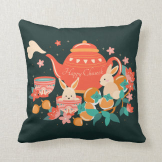 Cojín Decorativo Festival Chuseok de otoño de Teapot and Bunnies
