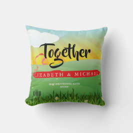 Cojín Decorativo Festival de Rústica Moderno por la Memoria boda