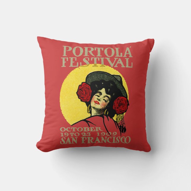 Cojín Decorativo Festival Portola de San Francisco 1909 (Anverso)