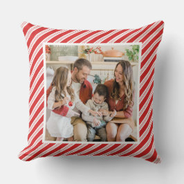 Cojín Decorativo Festive Candy Cane Striped Christmas Red White