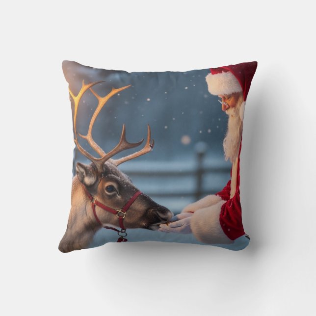 Cojín Decorativo Festive Christmas Throw Pillow, Reindeer & Snowman (Reverso)